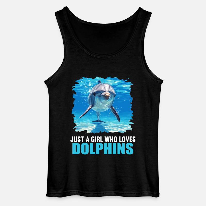 Dolphin Dolphins Dolphin - Gildan Men’s Tank Top - black