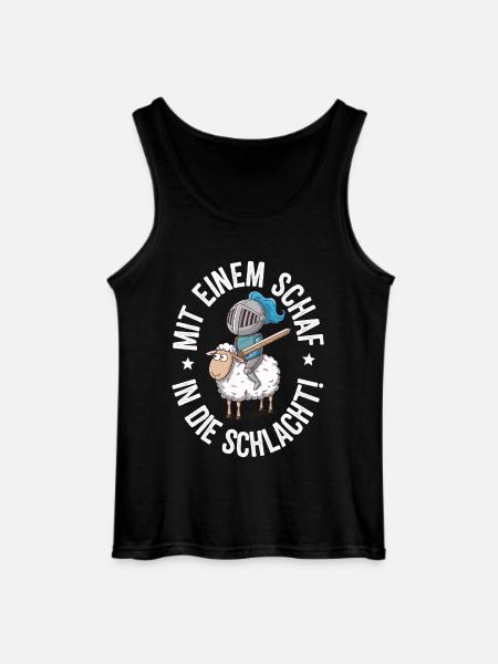 Schaf Spruch Siedler - Gildan Männer Tank Top - Schwarz