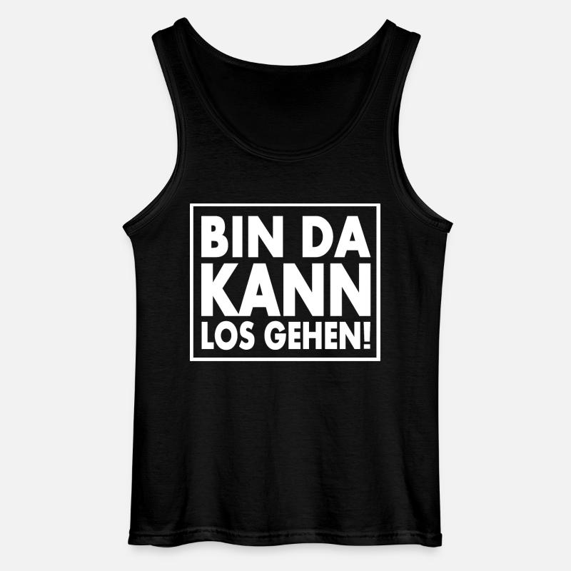 BIN DA KANN LOSGEHEN - Gildan Männer Tank Top - Schwarz