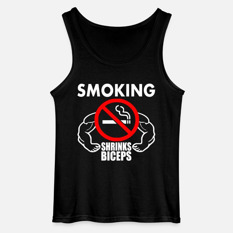 Smoking shrinks the biceps - Gildan Men’s Tank Top - black