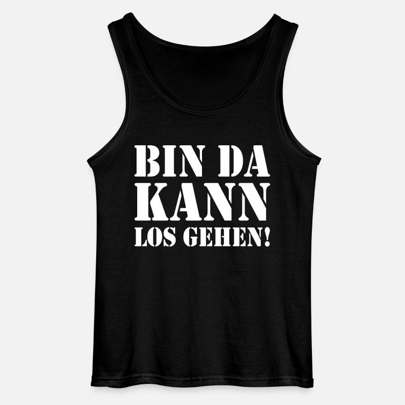 Bin da kann losgehen - Gildan Männer Tank Top - Schwarz