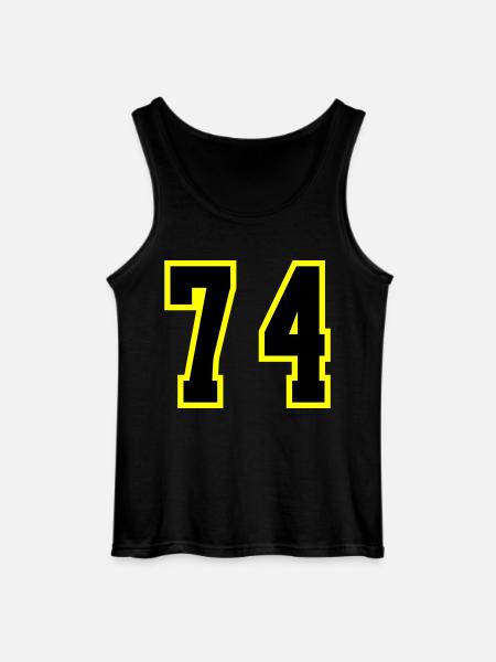 74 Number Jersey - Gildan Men’s Tank Top - black