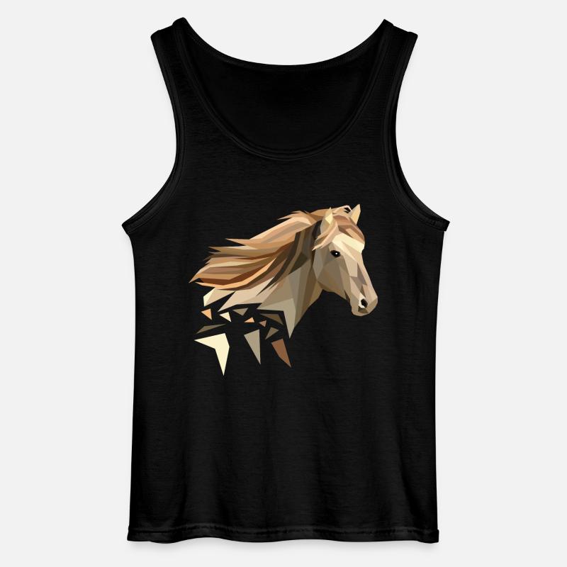 Pferd geometrisch low poly - Gildan Männer Tank Top - Schwarz