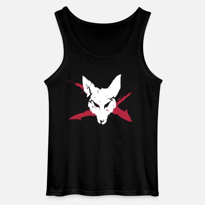 Wolf - Gildan Männer Tank Top - Schwarz
