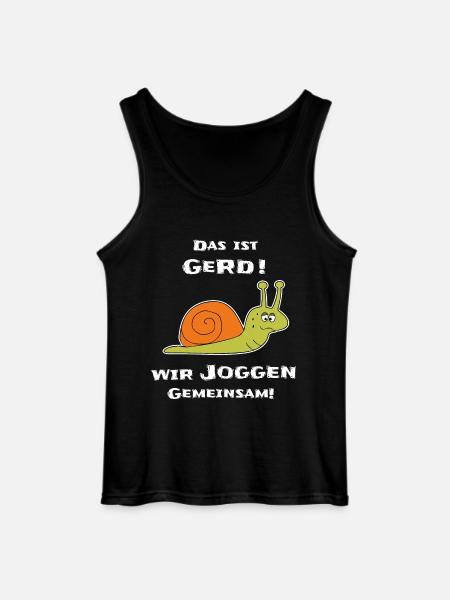 Funny Snail Jogging - Gildan Men’s Tank Top - black
