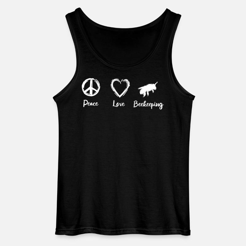 Peace Love Beekeeping - Gildan Männer Tank Top - Schwarz