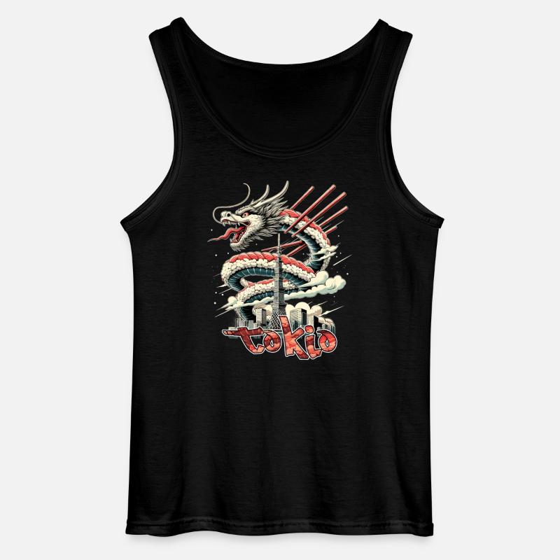 Sushi Drache Tokio Geschenk - Gildan Männer Tank Top - Schwarz