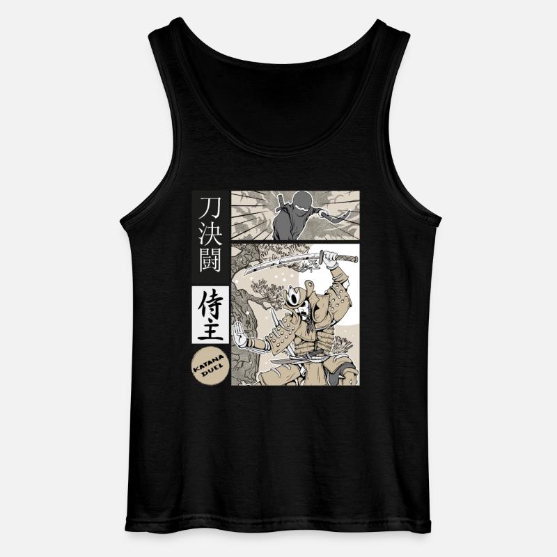 samurai katana Duell vs ninja - Gildan Männer Tank Top - Schwarz