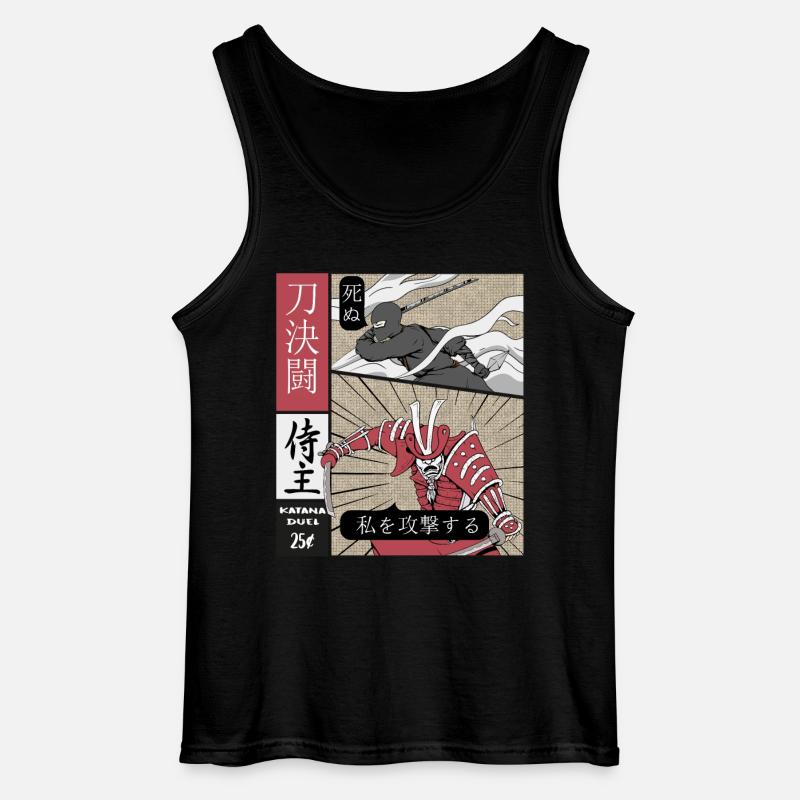 Katana Duell Ninja vs Samurai - Gildan Männer Tank Top - Schwarz