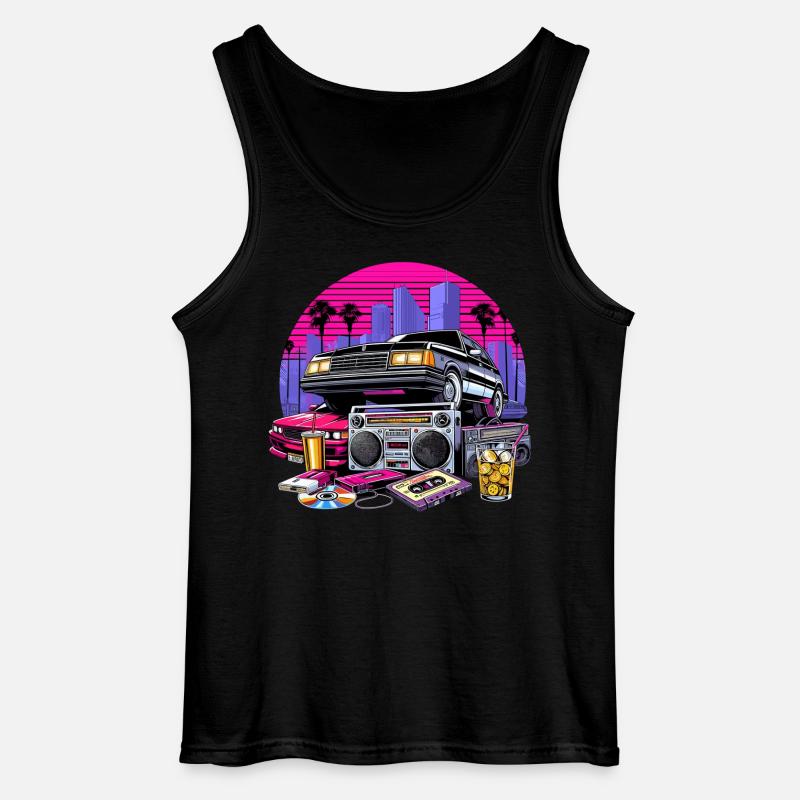 Kompaktkassette Ghettoblaster 90er Retro Geschenk - Gildan Männer Tank Top - Schwarz