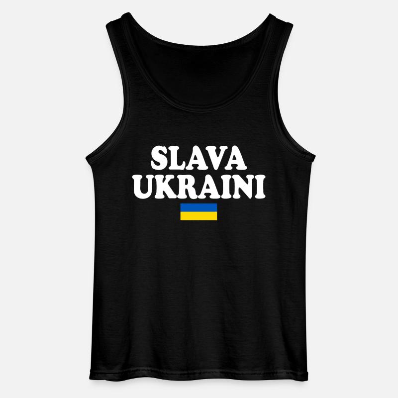 Slava ukraini - Gildan Männer Tank Top - Schwarz