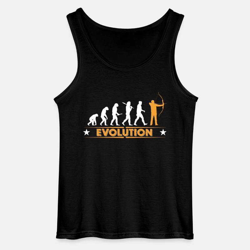 Archery evolution - orange/white - Gildan Men’s Tank Top - black