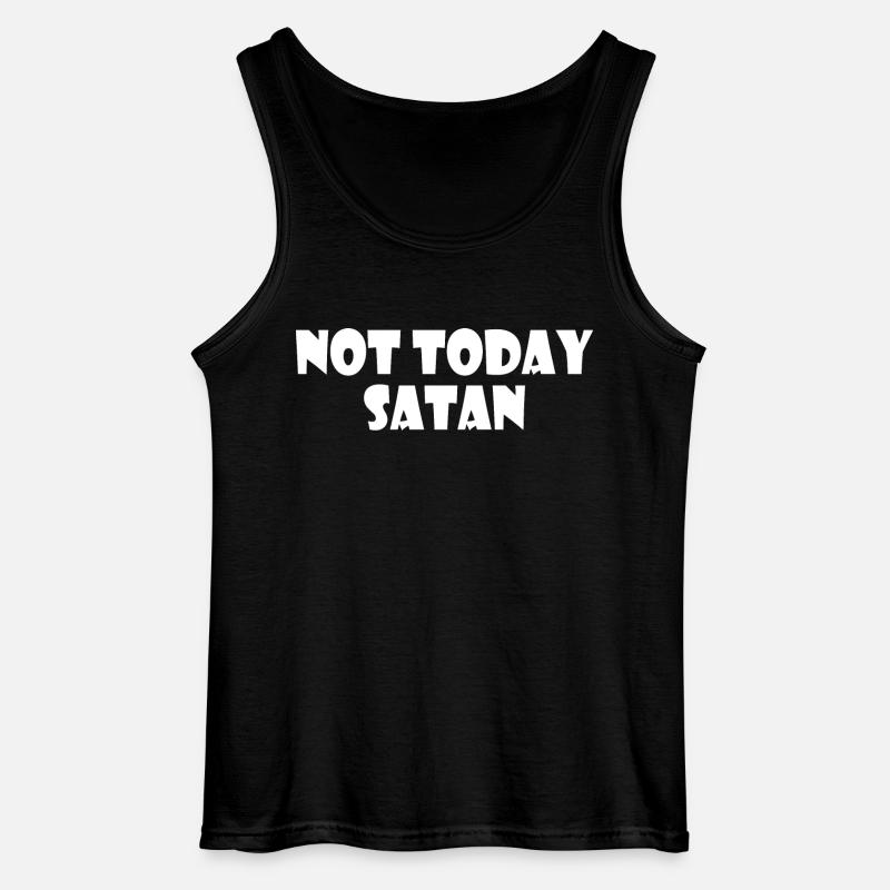 Not today satan - Gildan Männer Tank Top - Schwarz