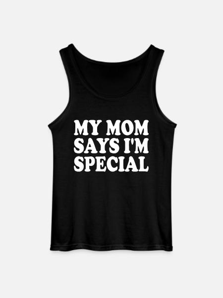 my mom says im special - Gildan tanktopp herr - svart