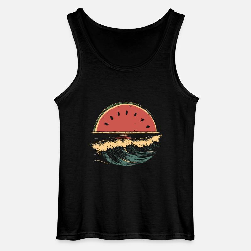Pastèque Mer Plage Été - Débardeur Gildan Homme - noir