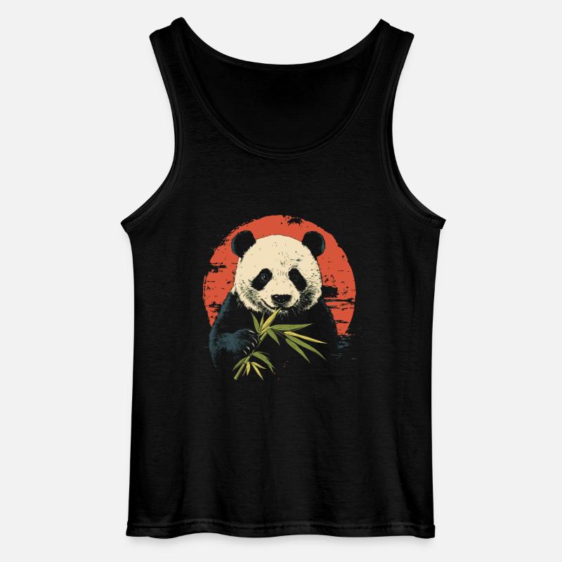 Panda isst Bambus - Gildan Männer Tank Top - Schwarz