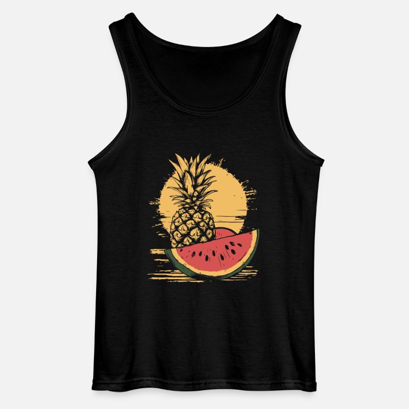 Ananas et pastèque - Débardeur Gildan Homme - noir