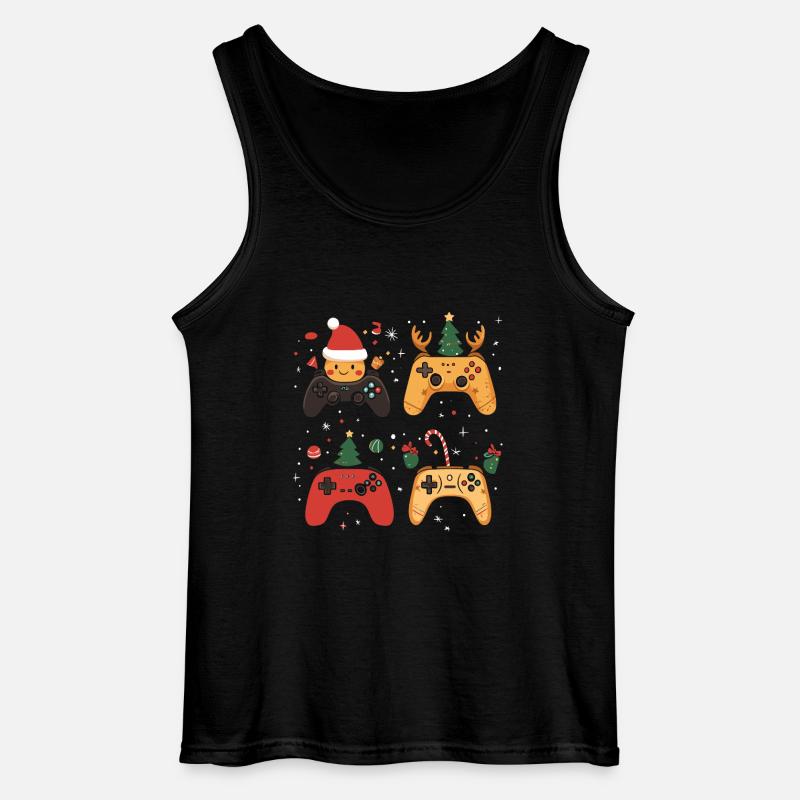 Gaming Controller mit Weihnachtsdekoration - Gildan Männer Tank Top - Schwarz