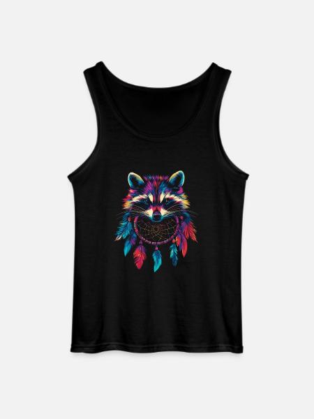 Raccoon Dream Catcher - Gildan Men’s Tank Top - black