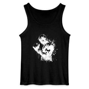 boxing martial arts boxer boxing fight knock out - Gildan Men’s Tank Top - black - Front - AI Model Male 185 dark (185cm)