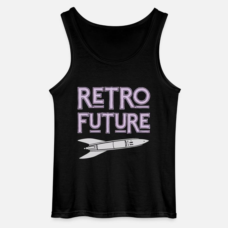 Retro Future Rakete Nostalgie - Gildan Männer Tank Top - Schwarz