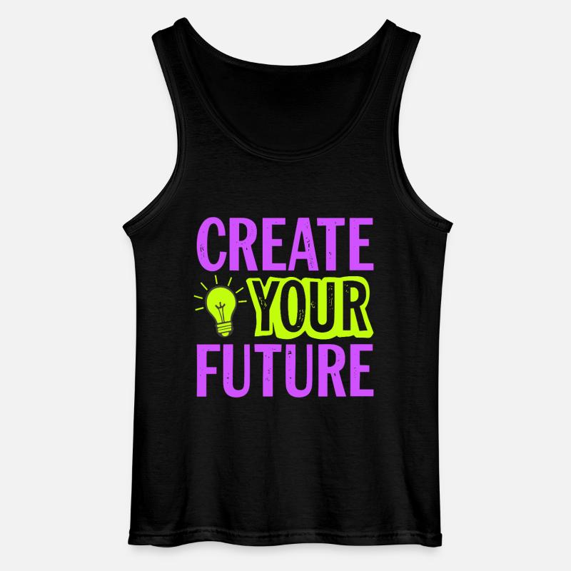 Create Your Future Light Bulb - Gildan Men’s Tank Top - black