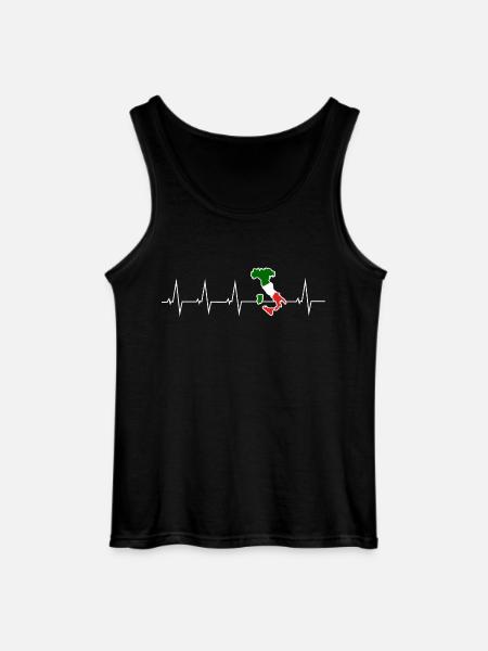 I love Italy - heartbeat - Gildan Men’s Tank Top - black