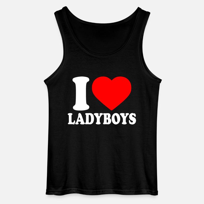 I love ladyboys - Gildan Männer Tank Top - Schwarz