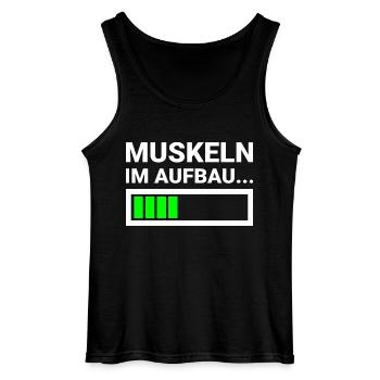 Muskeln im Aufbau Fitness Sportler Krafttraining - Gildan Männer Tank Top - Schwarz - Vorne - AI Model Male 185 dark (185cm)