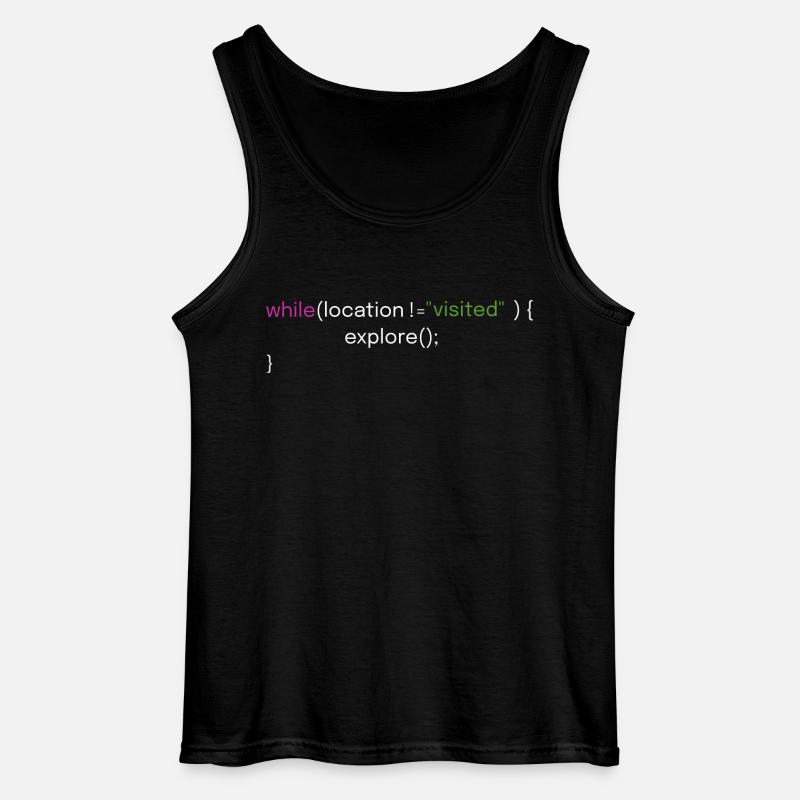 Travel and Coding Design - Gildan Men’s Tank Top - black