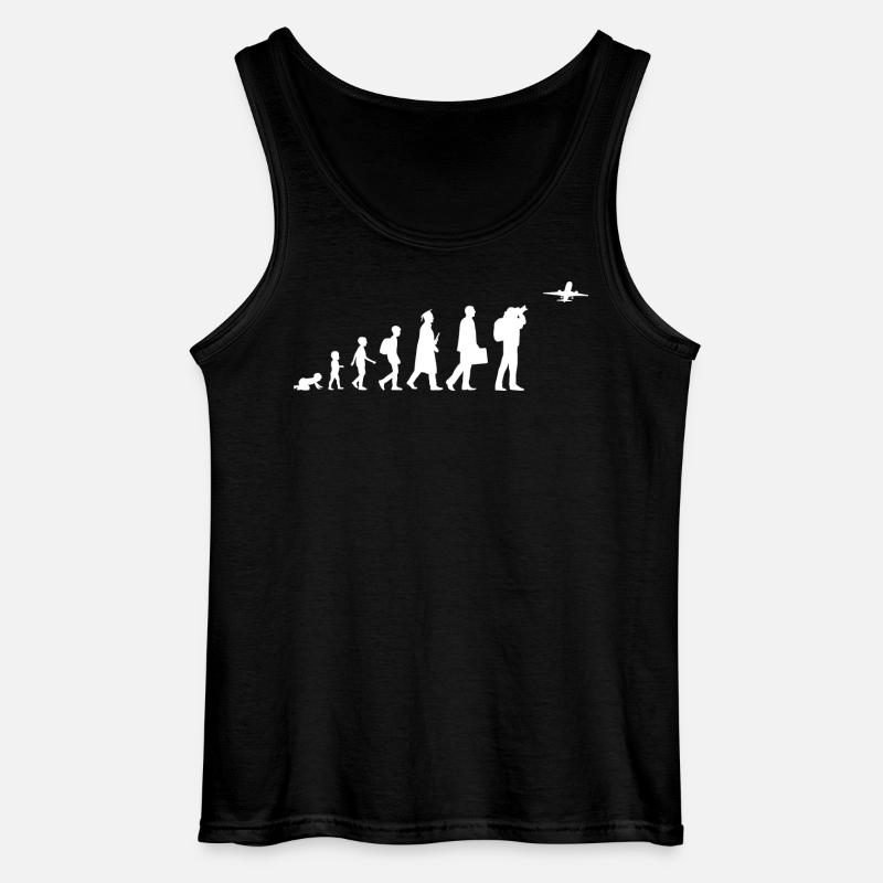 Evolution Airplane Enthusiast - Gildan Men’s Tank Top - black