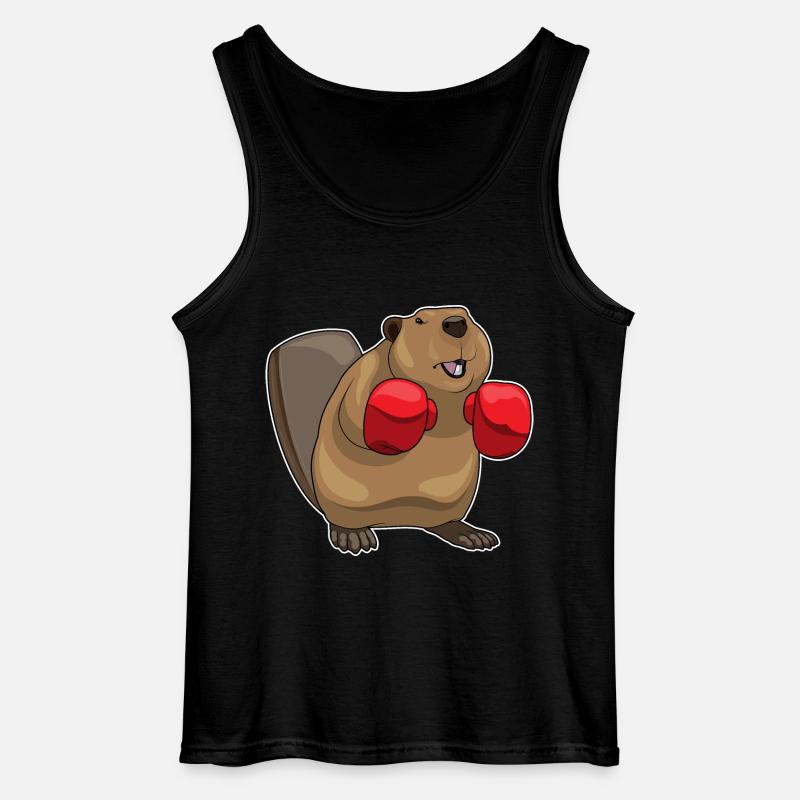 Biber Boxer Boxhandschuhe - Gildan Männer Tank Top - Schwarz