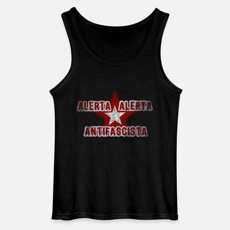 Spruch Stern Antifa - Gildan Männer Tank Top - Schwarz