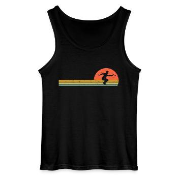 Boule Retro Boccia Vintage Pétanque Boule Player - Gildan Men’s Tank Top - black - Front - AI Model Male 185 dark (185cm)