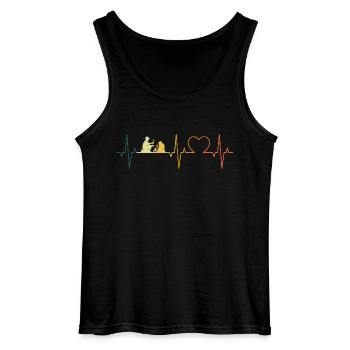 Geology Heartbeat Retro Geologist ECG Geologist - Gildan Men’s Tank Top - black - Front - AI Model Male 185 dark (185cm)