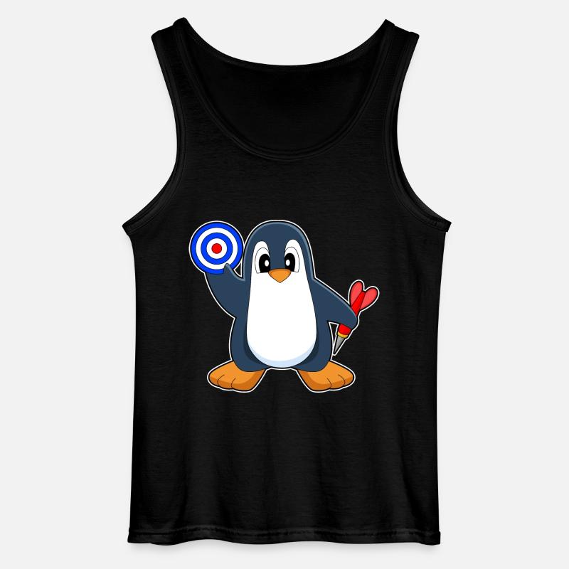 Pinguin Dart Dartpfeil - Gildan Männer Tank Top - Schwarz