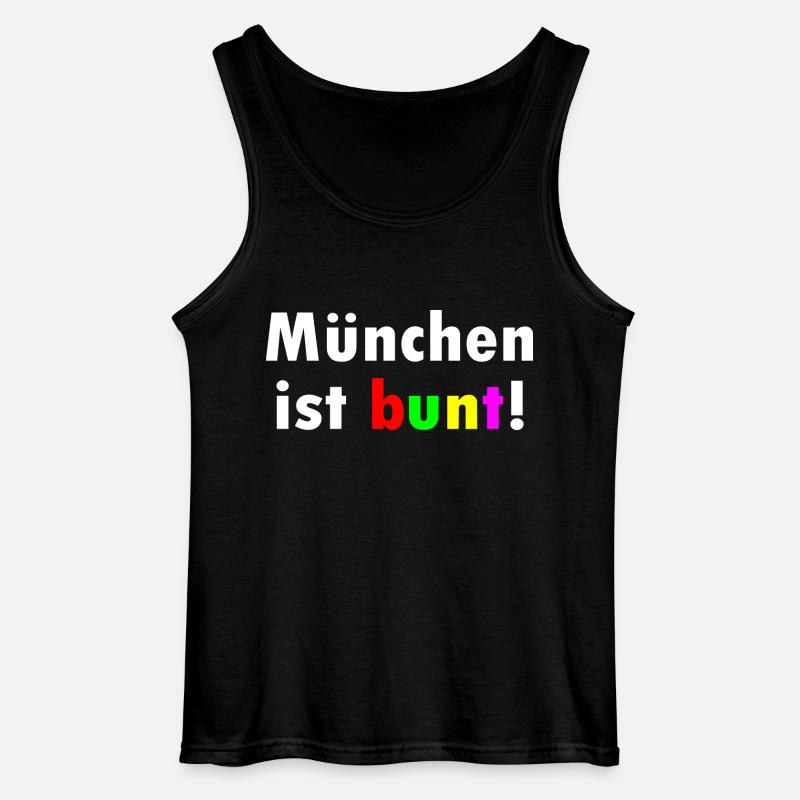 München ist bunt - Gildan Männer Tank Top - Schwarz