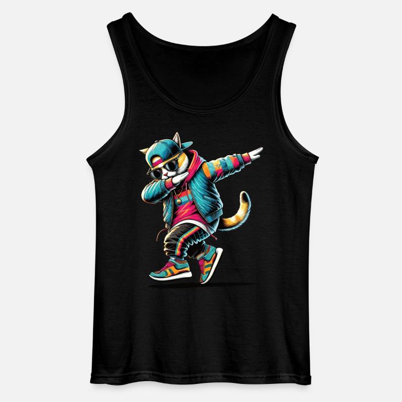 Dabbing Katze - Gildan Männer Tank Top - Schwarz