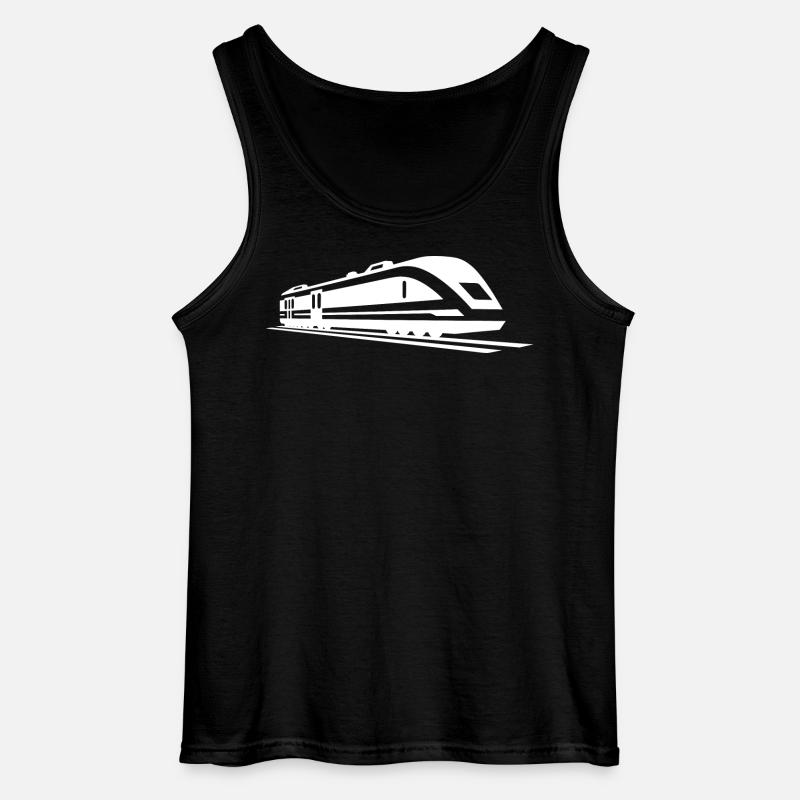 Zug Zeichnung - Gildan Männer Tank Top - Schwarz