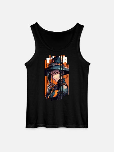 Orange Geometric Witch - Gildan Men’s Tank Top - black