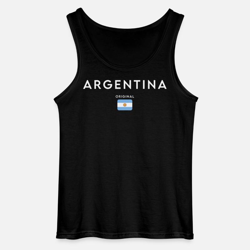 Flagge von Argentinien, Argentinischer Stolz - Gildan Männer Tank Top - Schwarz