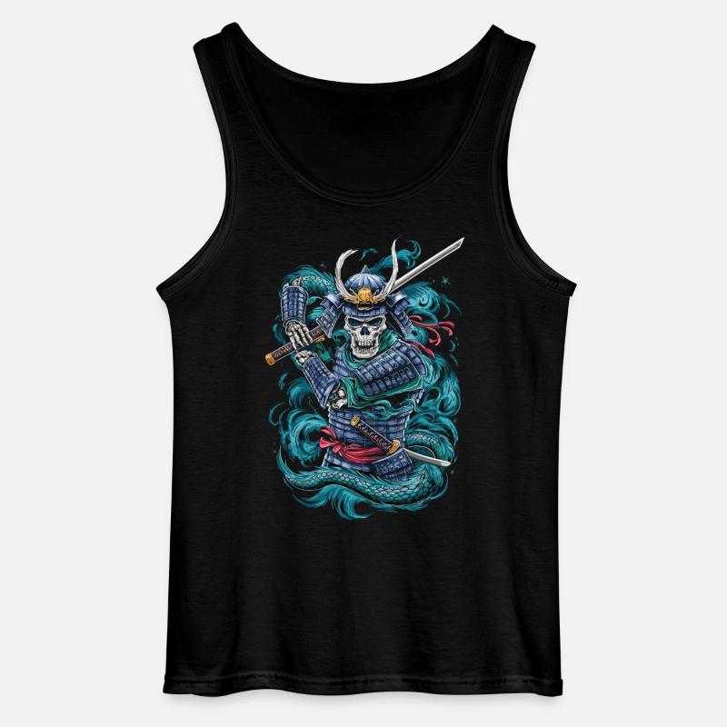 Geisterhafter Samurai-Krieger - Gildan Männer Tank Top - Schwarz