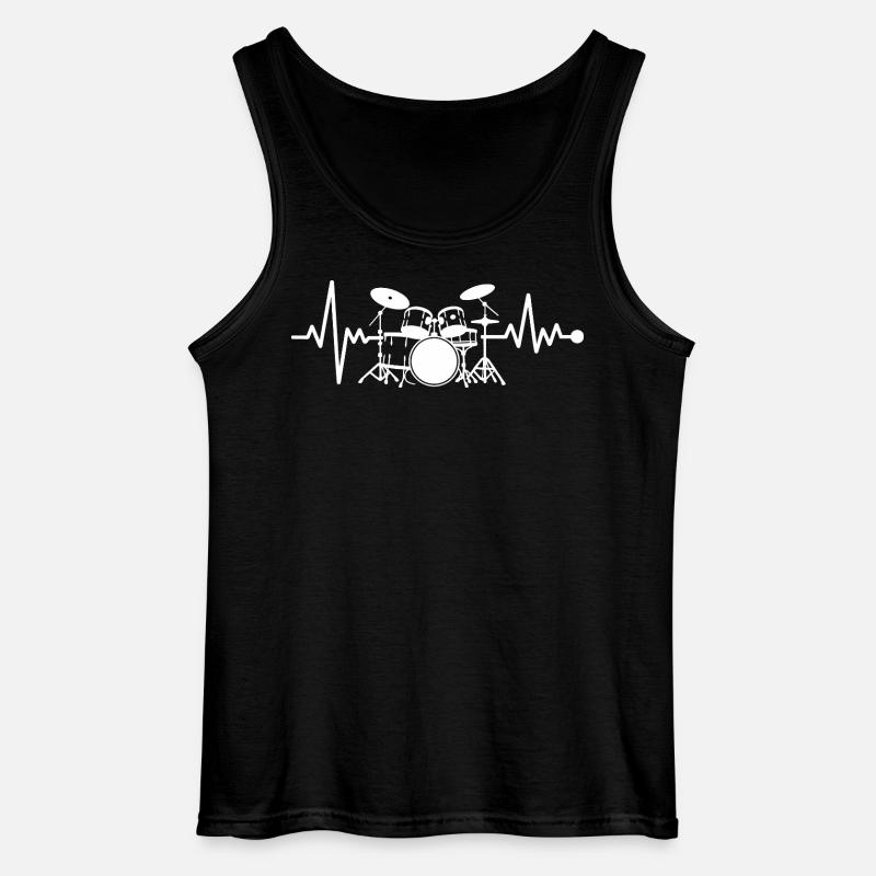 Herzschlag Drumset Kunst - Gildan Männer Tank Top - Schwarz