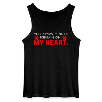 Paw Prints Remain on My Heart - Gildan Men’s Tank Top - black - Front - AI Model Male 185 dark (185cm)
