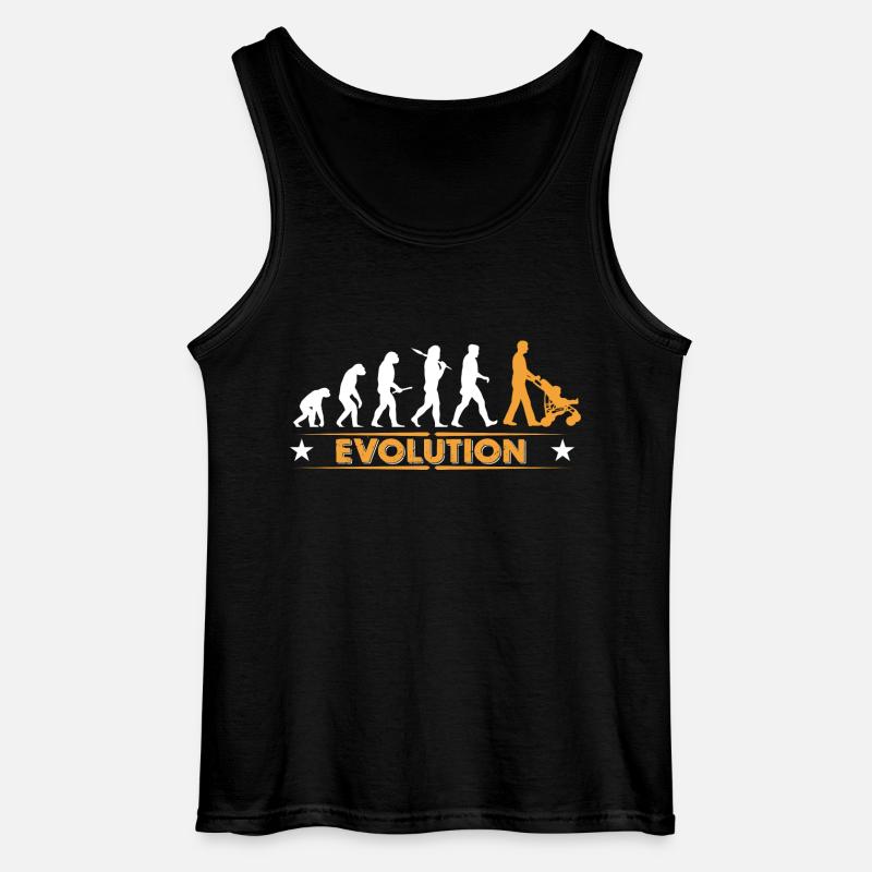 Walking Dad - Evolution - Gildan Men’s Tank Top - black