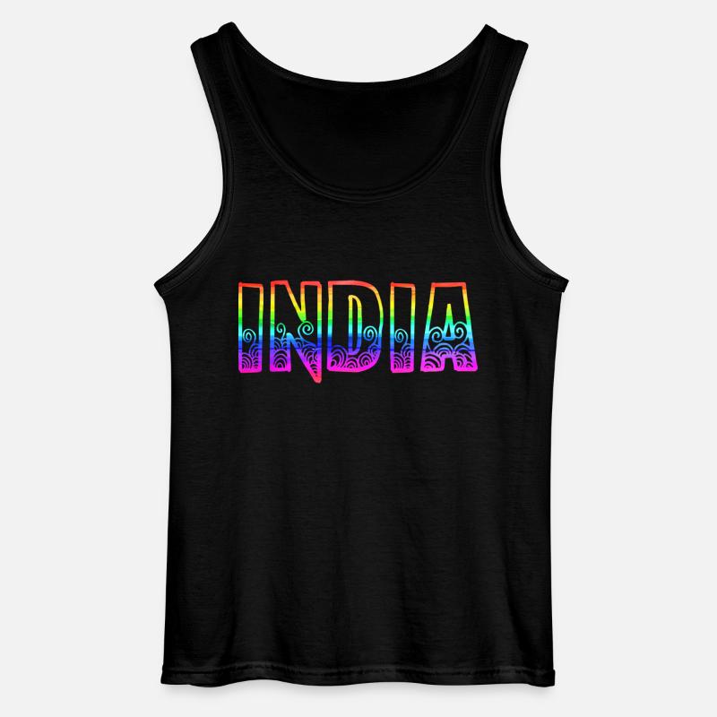 india rs regenbogen - Gildan Männer Tank Top - Schwarz