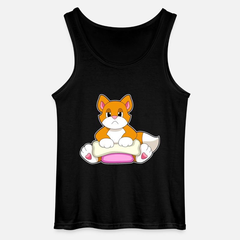 Katze Knochen - Gildan Männer Tank Top - Schwarz