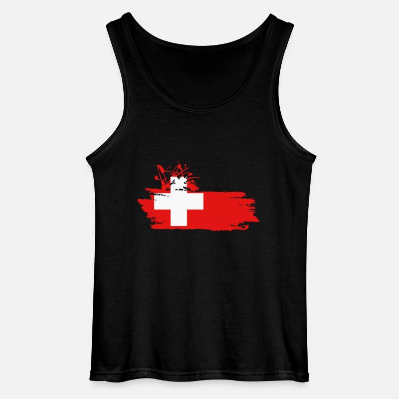 Schweiz - Gildan Männer Tank Top - Schwarz