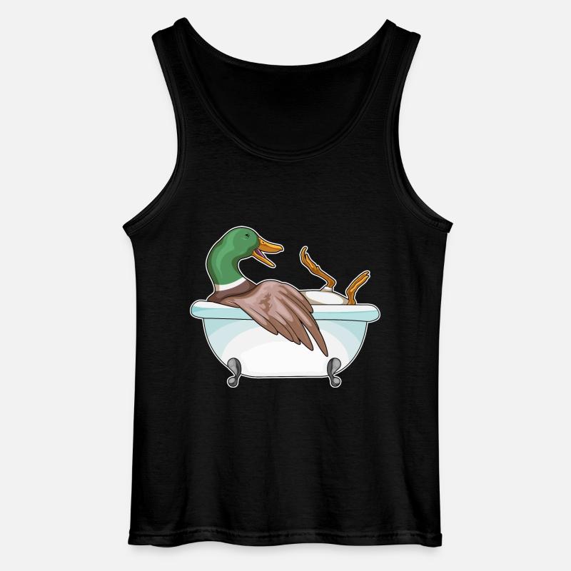 Duck Bathing Bathtub - Gildan Men’s Tank Top - black