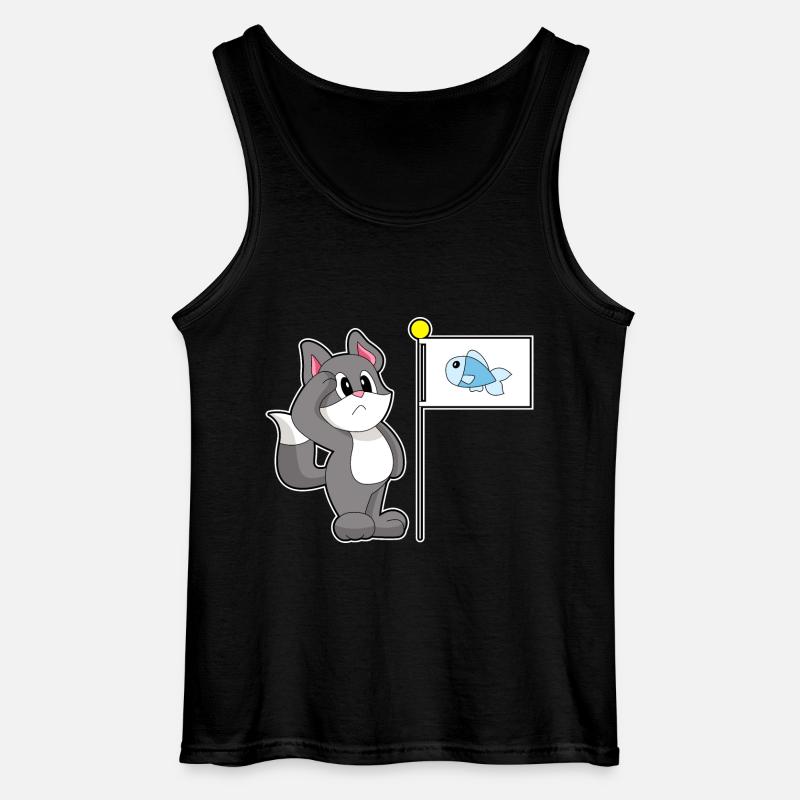 Drapeau de chat - Débardeur Gildan Homme - noir